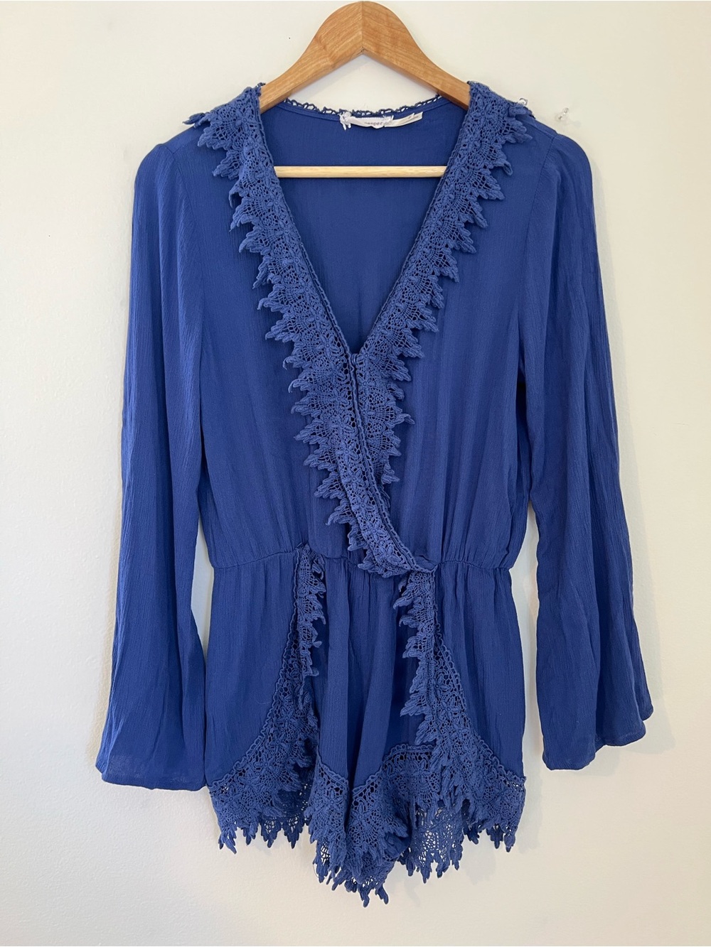 Blu Pepper Crochet Trim Romper